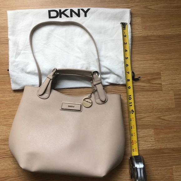 DKNY Faux Leather Small Beige Bag - Picture 6 of 11